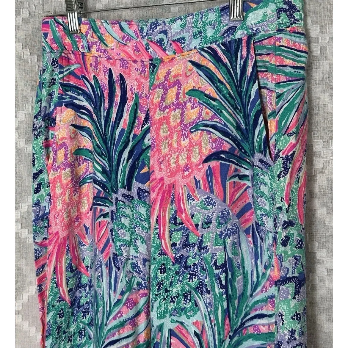 Lilly Pulitzer Palazzo Pants Womens XS Printed Wide Leg Pull On Resort Rayon - Image 5