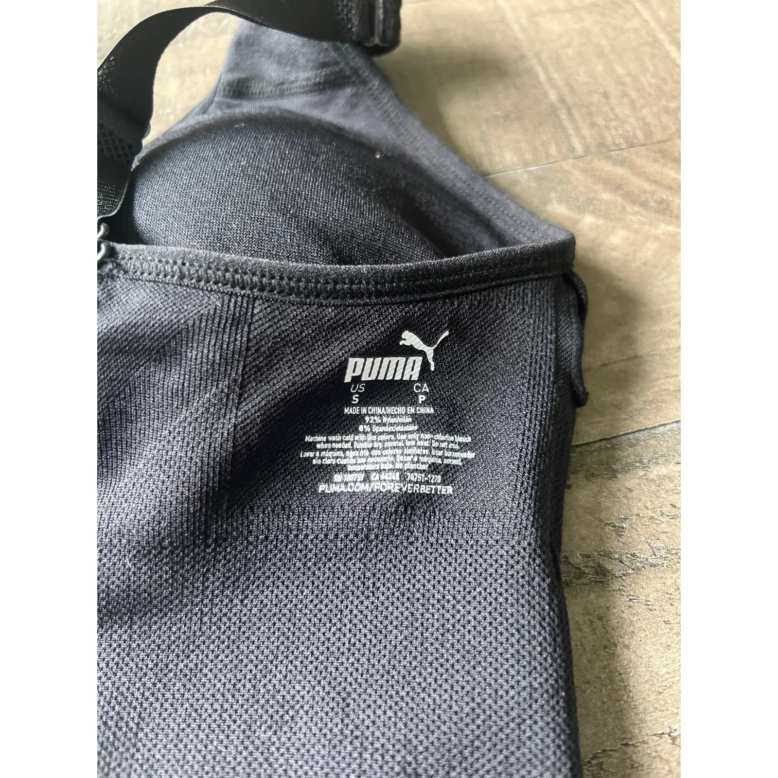 Puma Women's Black Padded Adjustable Straps Sports bra Size Small‎ - Image 7