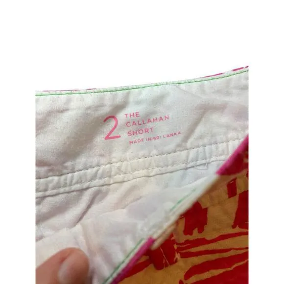 Lilly Pulitzer Women 2 Shorts Pink & White‎ Callahan 5" Yacht Sea Print Nautical - Image 5
