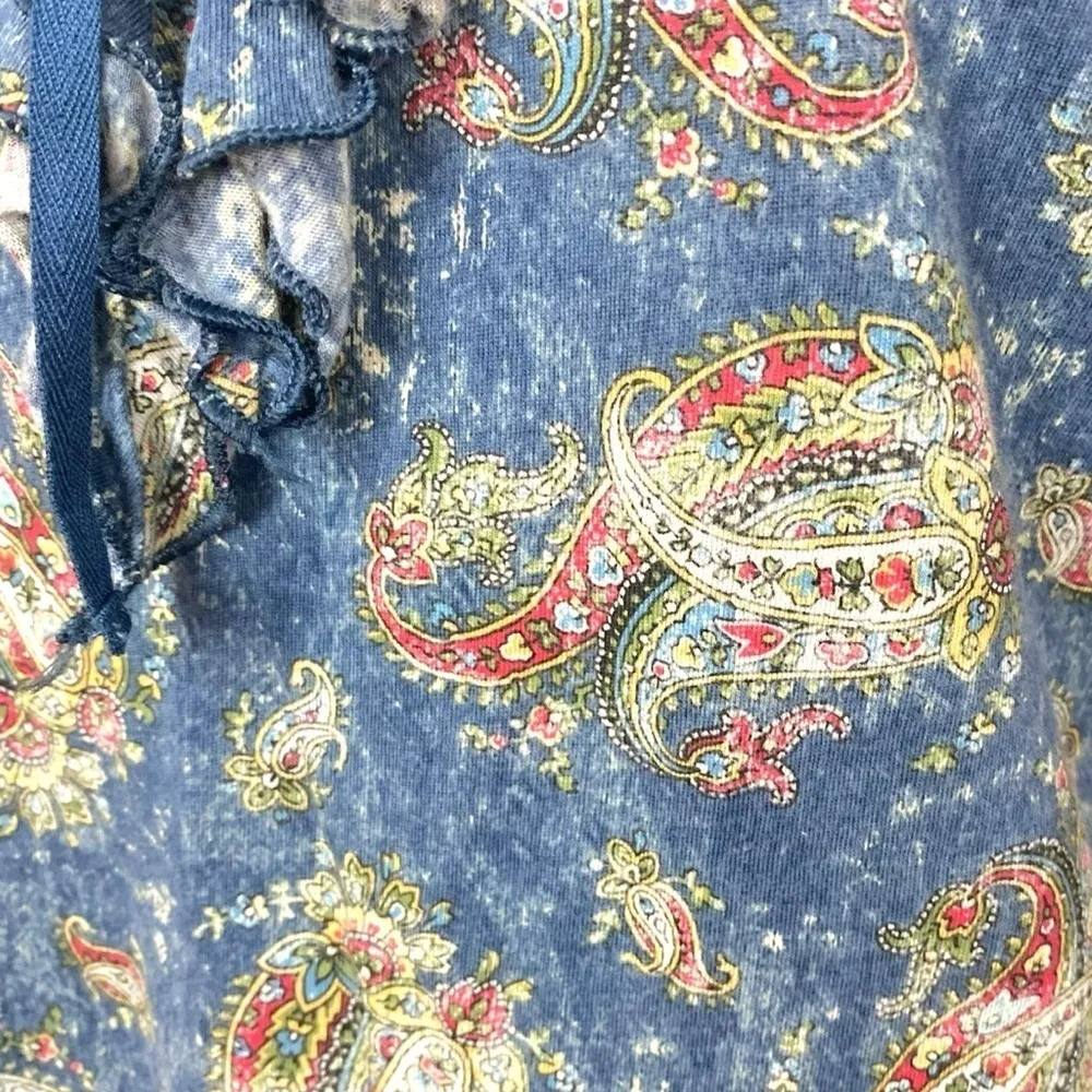 Vintage Lauren Ralph Lauren Western Bohemian Prairie Floral Ruffle Top Medium - Image 4