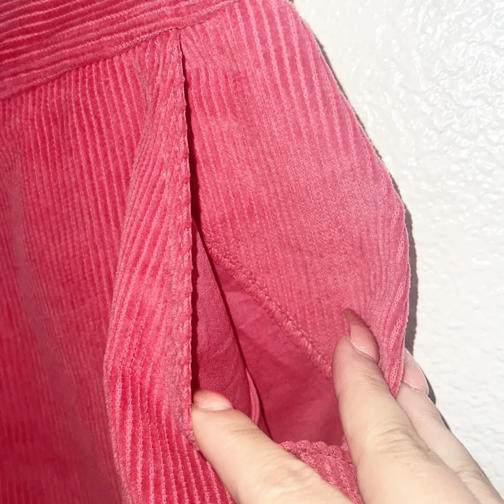 Gap Gold Zip Cord Cotton Corduroy Baroque Rose Mini Skirt - Image 4