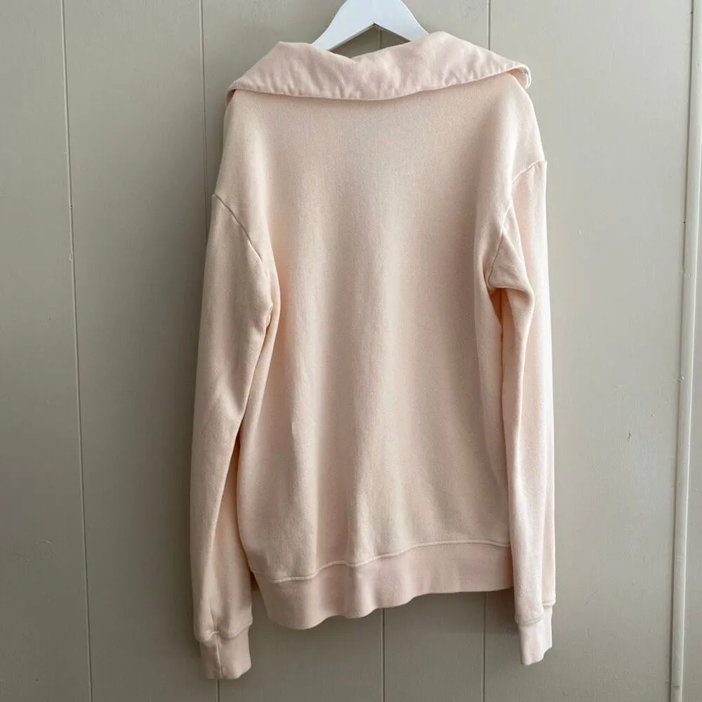 A.L.C. Blush Pink Collared Sweatshirt | Pullover Fleece Top Size XS - Image 2
