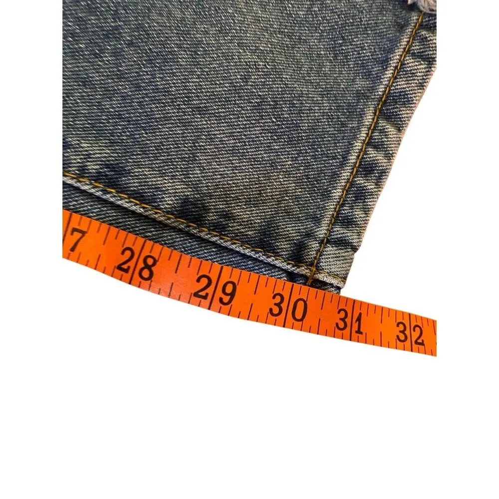 Pretty Little Thing Frayed Long Line Jeans Denim Fringe Boho Bohemian Hippie - Image 10