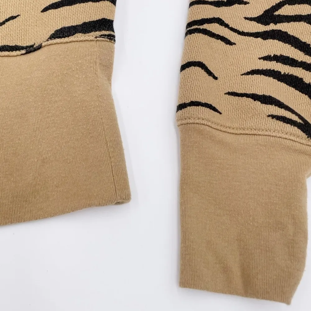 Madewell Crop Sweatshirt in Tiger Stripe AF979 Long Sleeves Cropped Fit Size XS - Image 8