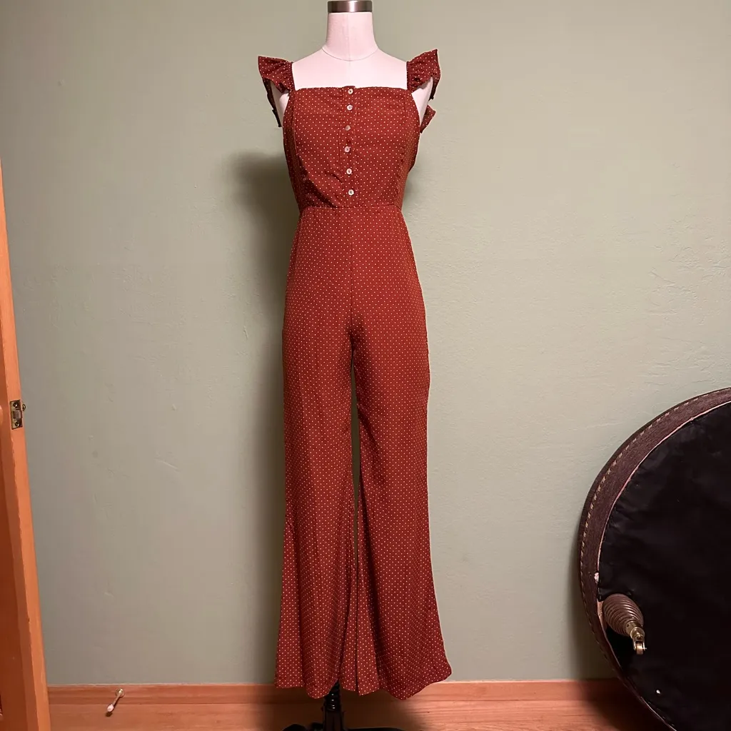 Lucca Couture Madelynn Polka Dot Ruffle Jumpsuit - Image 2