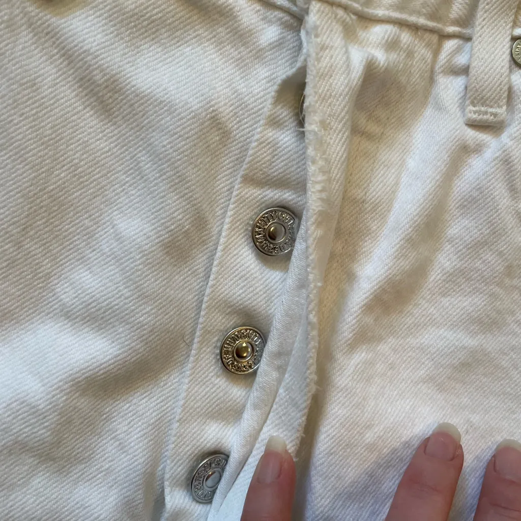 Citizens of Humanity Charlotte Crop High Rise Straight Jeans – White, Size 27 - Image 5