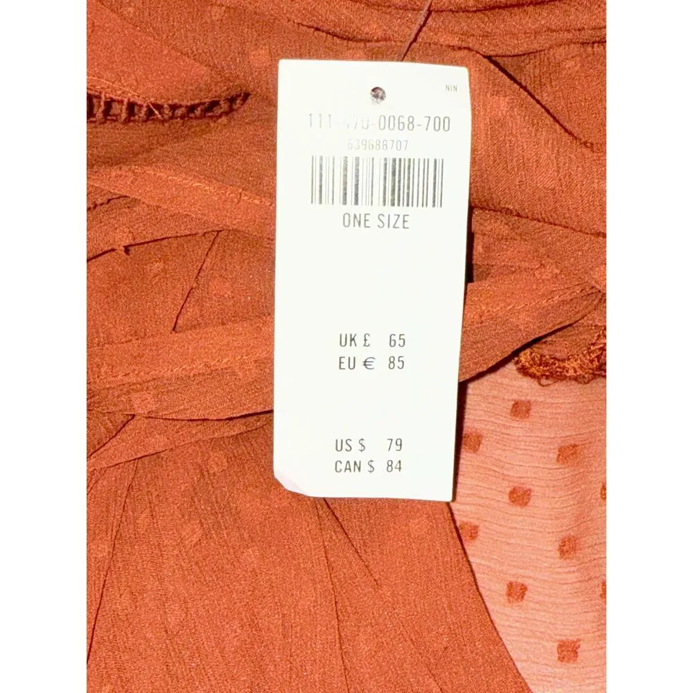 NEW NWT Abercrombie & Fitch Red Sheer Lace Polka Dot Boho Kimono Robe Size OS - Image 5