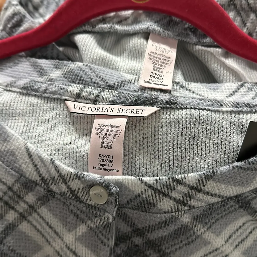 Victoria’s Secret Thermal Pajama Set Gray Plaid - Image 16