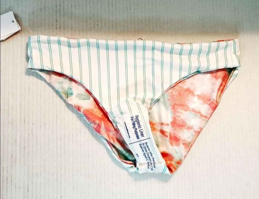 Splendid Swim Bellini Reversible Retro Bikini Bottom Sz M NWT Tie Dye Stripes - Image 14