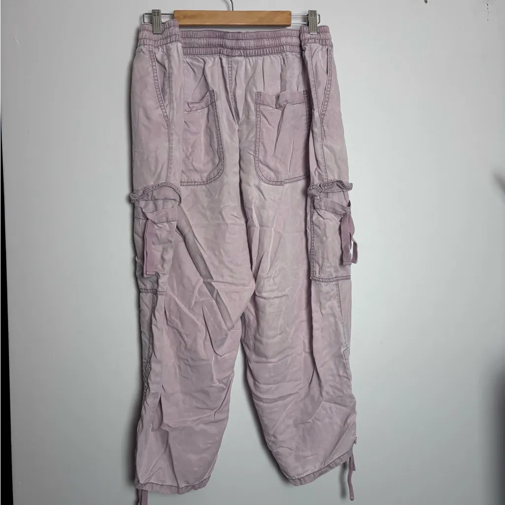 Lane Bryant Blush Pink Lightweight Drawstring Cargo Capri Pants - Image 8