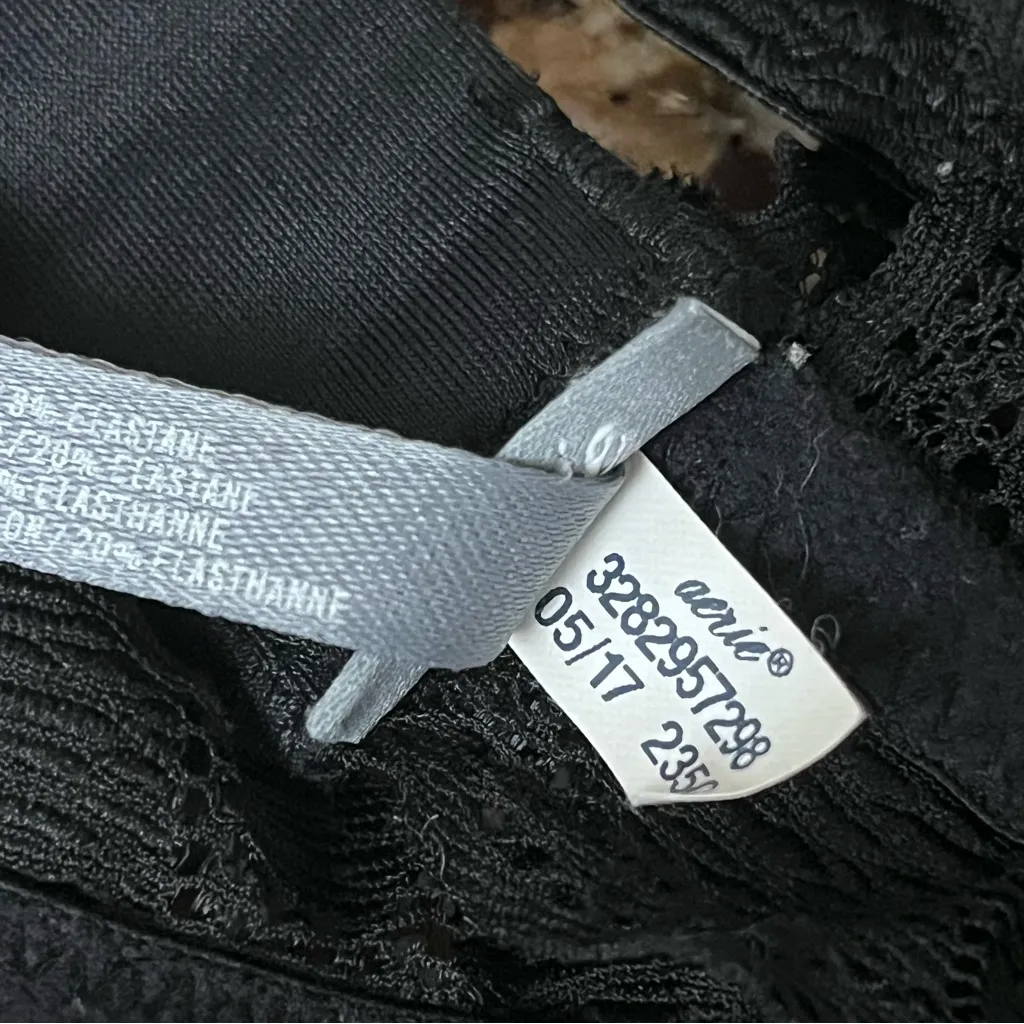 Aerie Black Lace Bralette Size M | Sheer Strappy Criss Cross Lingerie Goth Boho - Image 6