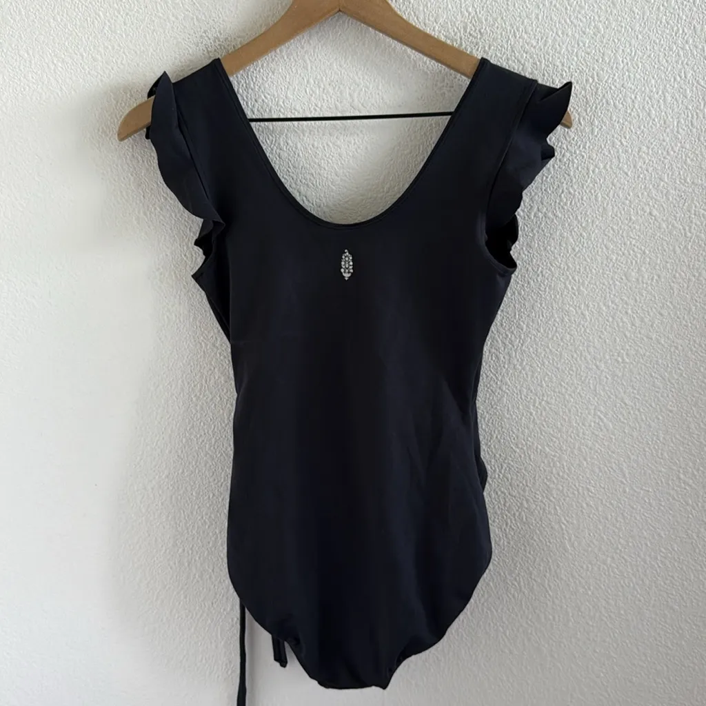 Free People Movement Streamline Bodysuit Black Wrap Small - Image 3