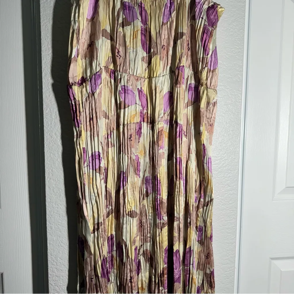 Vince • Nouveau Magnolia • Crushed Cami Midi Dress • Sz XL • MSRP $495 - Image 10