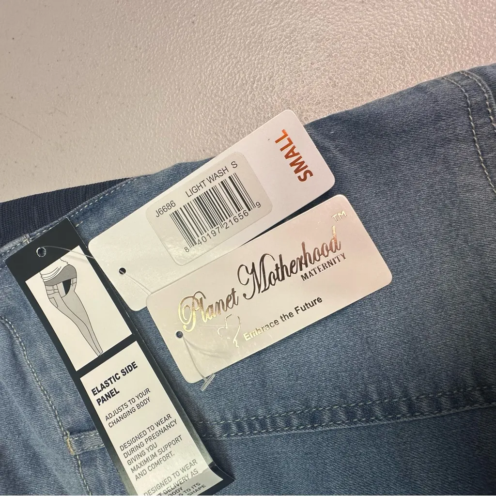 Planet Motherhood Blue Denim Overalls Size undefined - Image 7