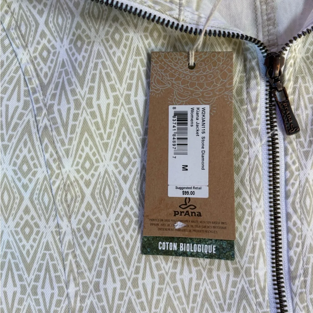 NWT prAna Kiana Geometric Front Zip Organic Cotton Jacket ~ Size Medium 🧡🍄 - Image 9