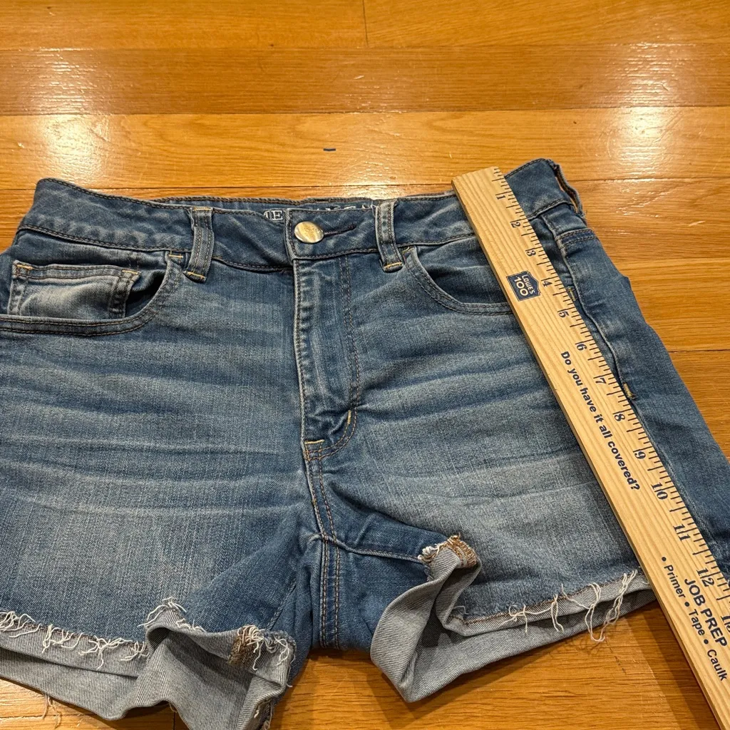 American Eagle outfitters hi-rise shortie AEO denim jean shorts size 6 . - Image 4