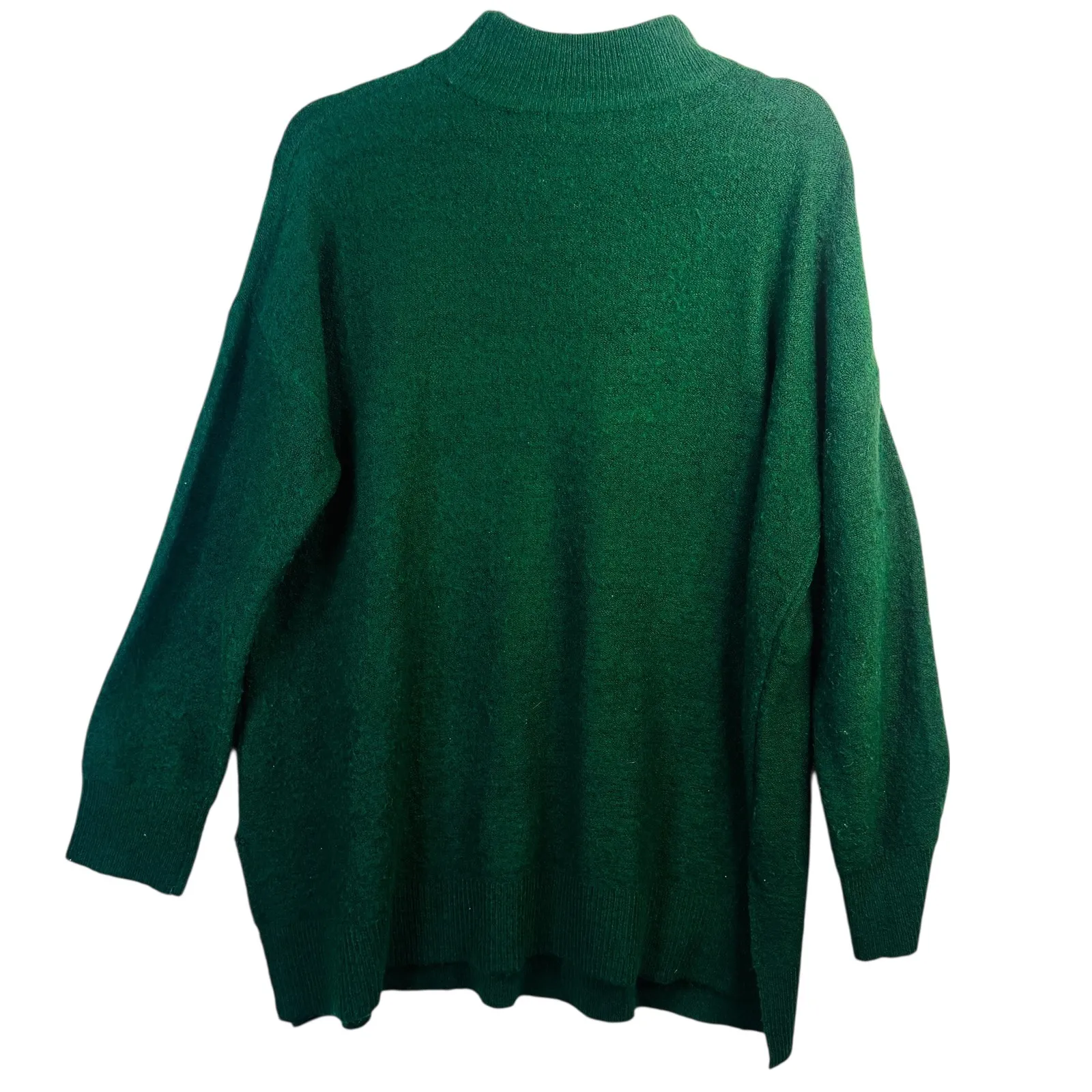 Ellos Green Mock Neck Textured Sweater M 14/16 Cozy Cottagecore Academia Knit Size M - Image 2