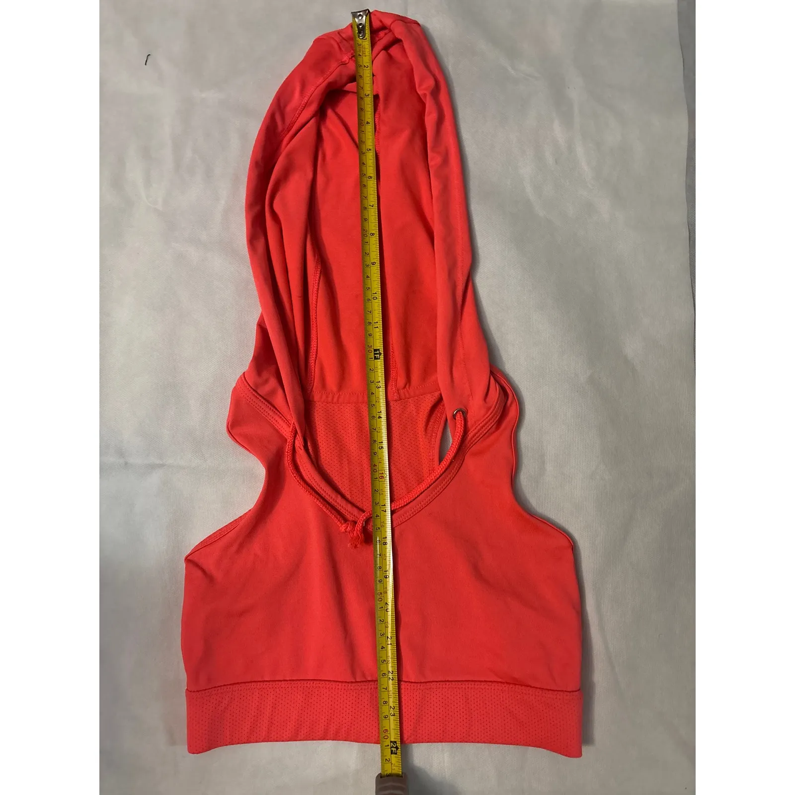 Forever 21 Cropped Drawstring Vest Hoodie  XS Flaws Dopamine Coconut Girl Skater - Image 7