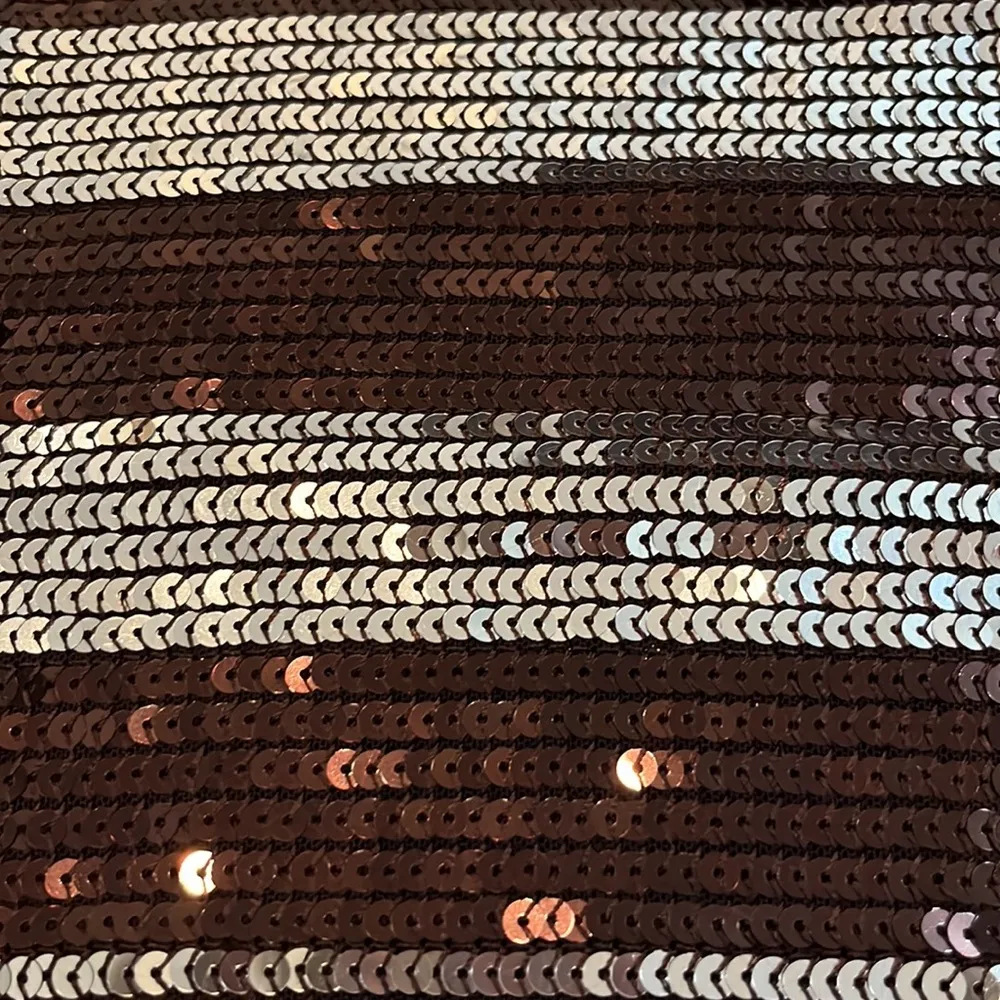 Forever 21 | Sequin Striped Mesh Tank Silver Brown Medium - Image 2