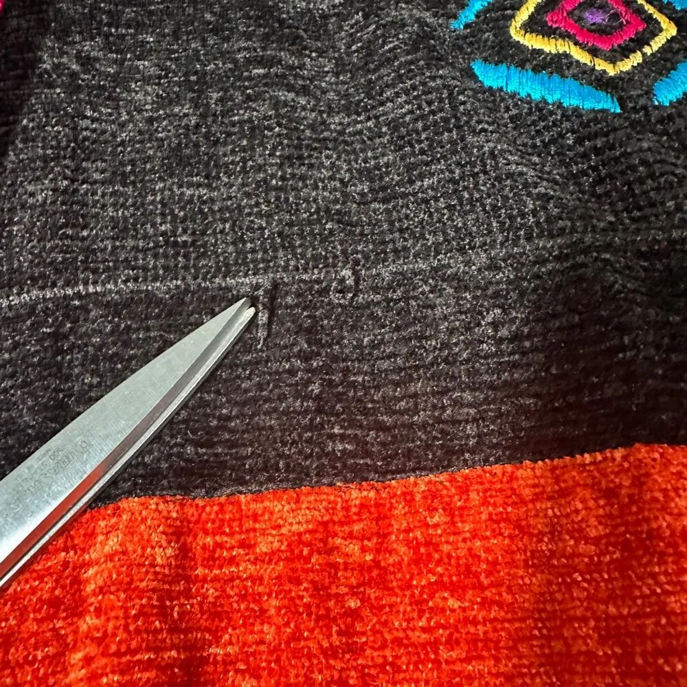 Vtg 90s Allure Womens Large Button Up Patchwork Hippie Toggle Long Sleeve Coat Pink - Image 11