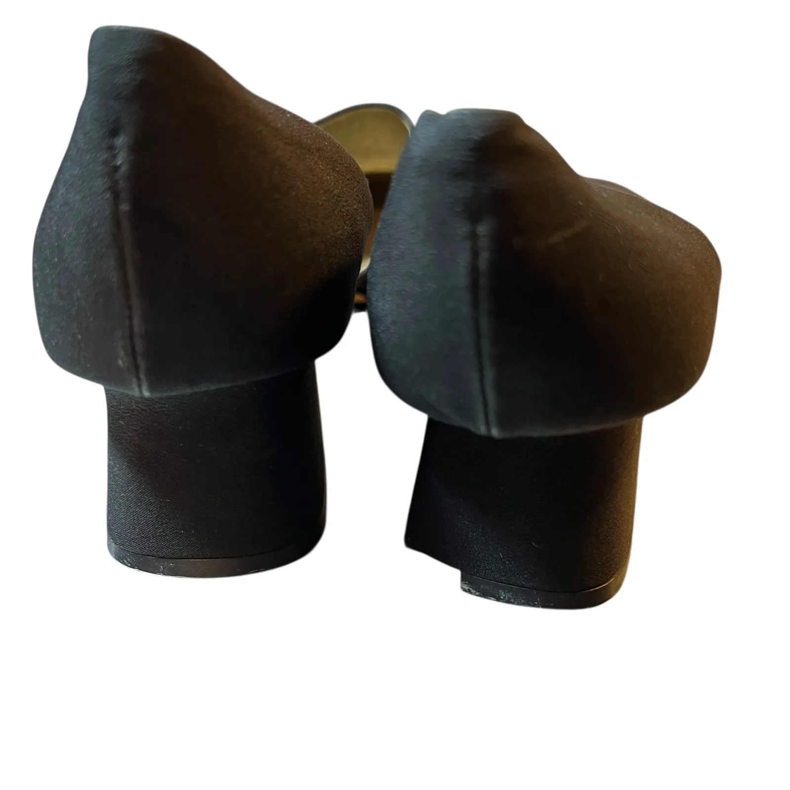 Yves Saint Laurent Black Satin Block Heel 1.5" Pumps Size 7M Made in Italy VTG - Image 5