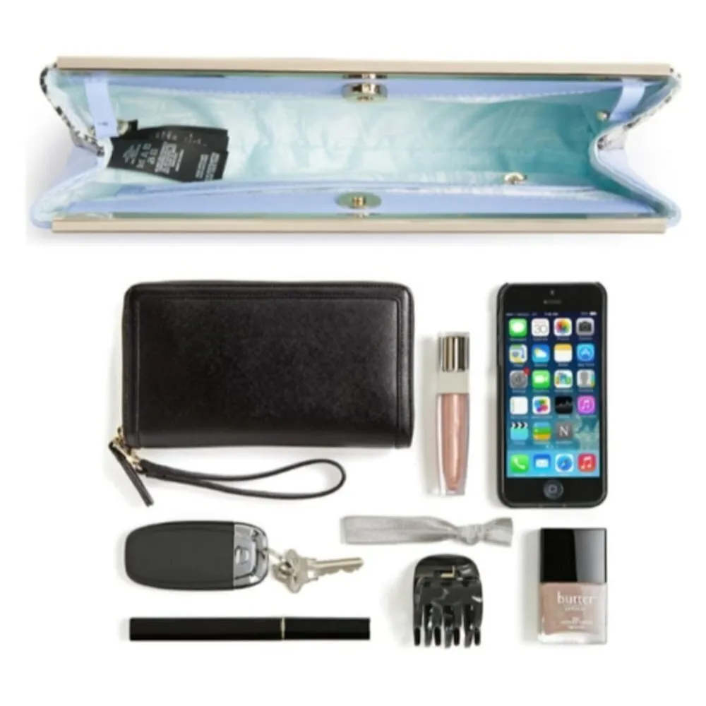 💕TED BAKER Reni Exotic Embossed Snakeskin Clutch - Image 13