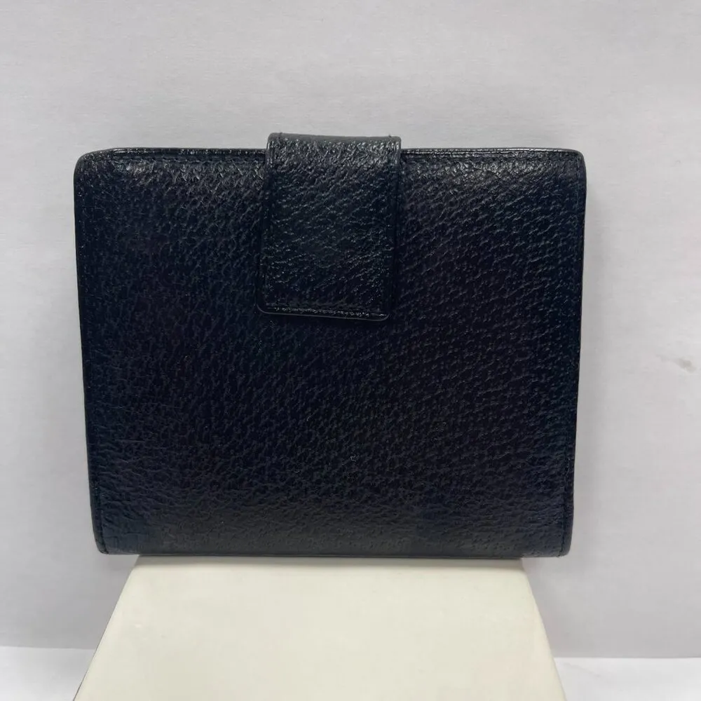 Gucci Black Leather Compact Wallet w/ Silver-tone Hardware - Preowned - Image 3