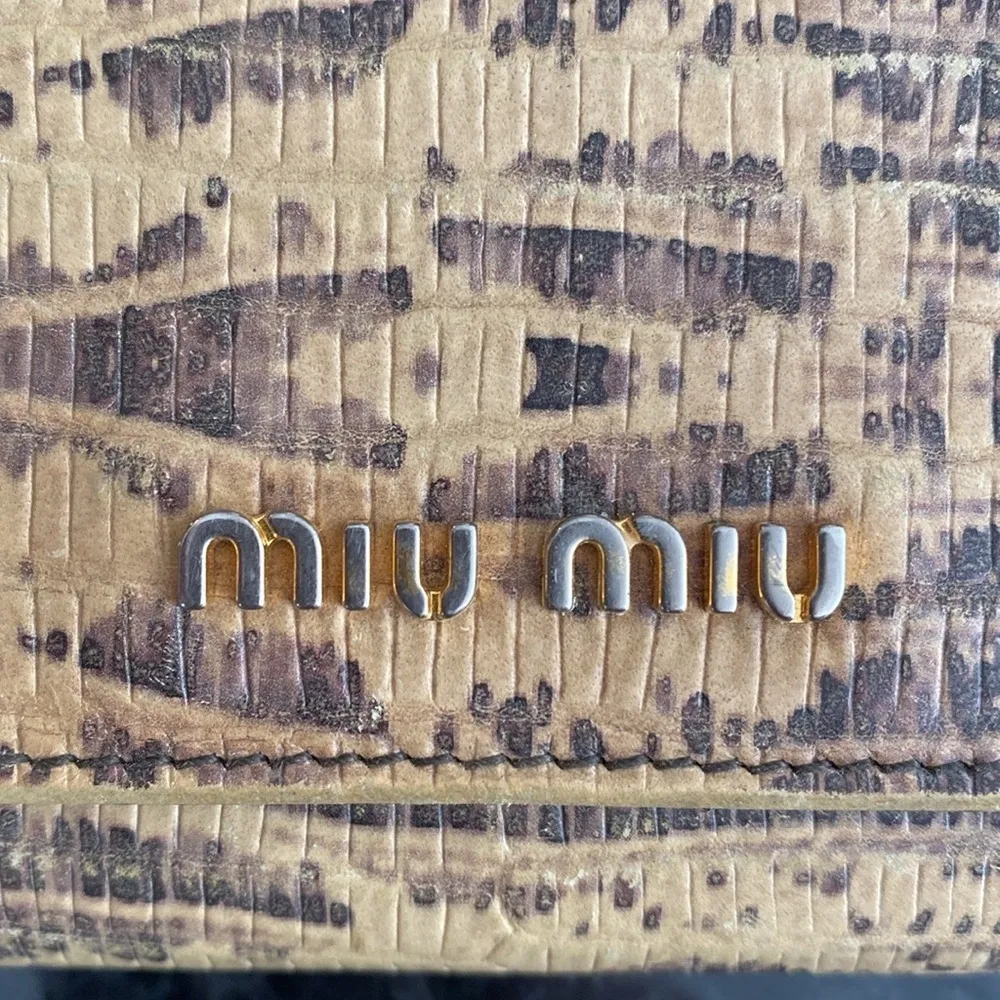 Miu Miu Snakeskin Tan Long Wallet Leather Excellent Preowned Condition - Image 7