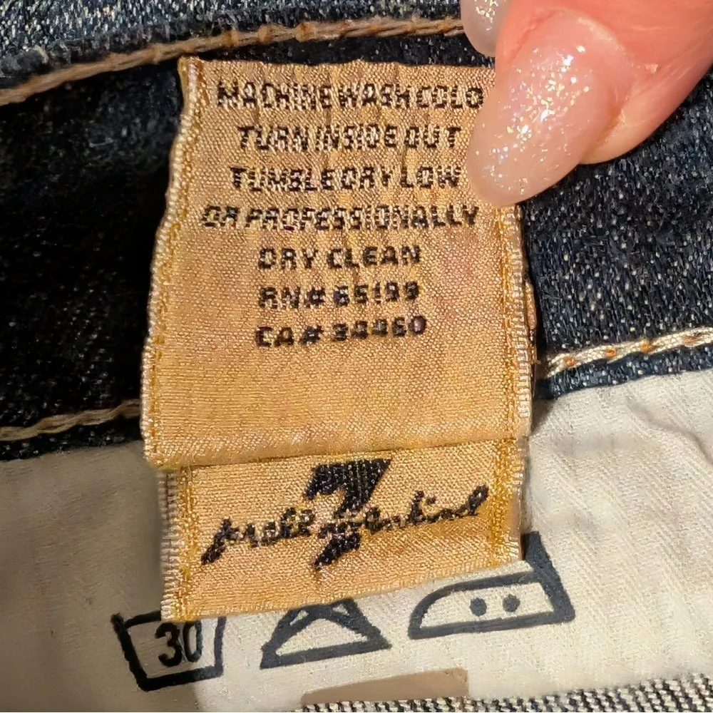 7 For All Mankind Crystal Jeans 26 Boot Cut Denim Pants Bling Vintage Y2K 2000s - Image 7