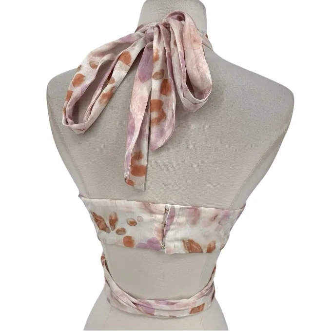 House of Harlow X Revolve Tammy Top Watercolor‎ Floral Size Medium Feminine Pink - Image 7