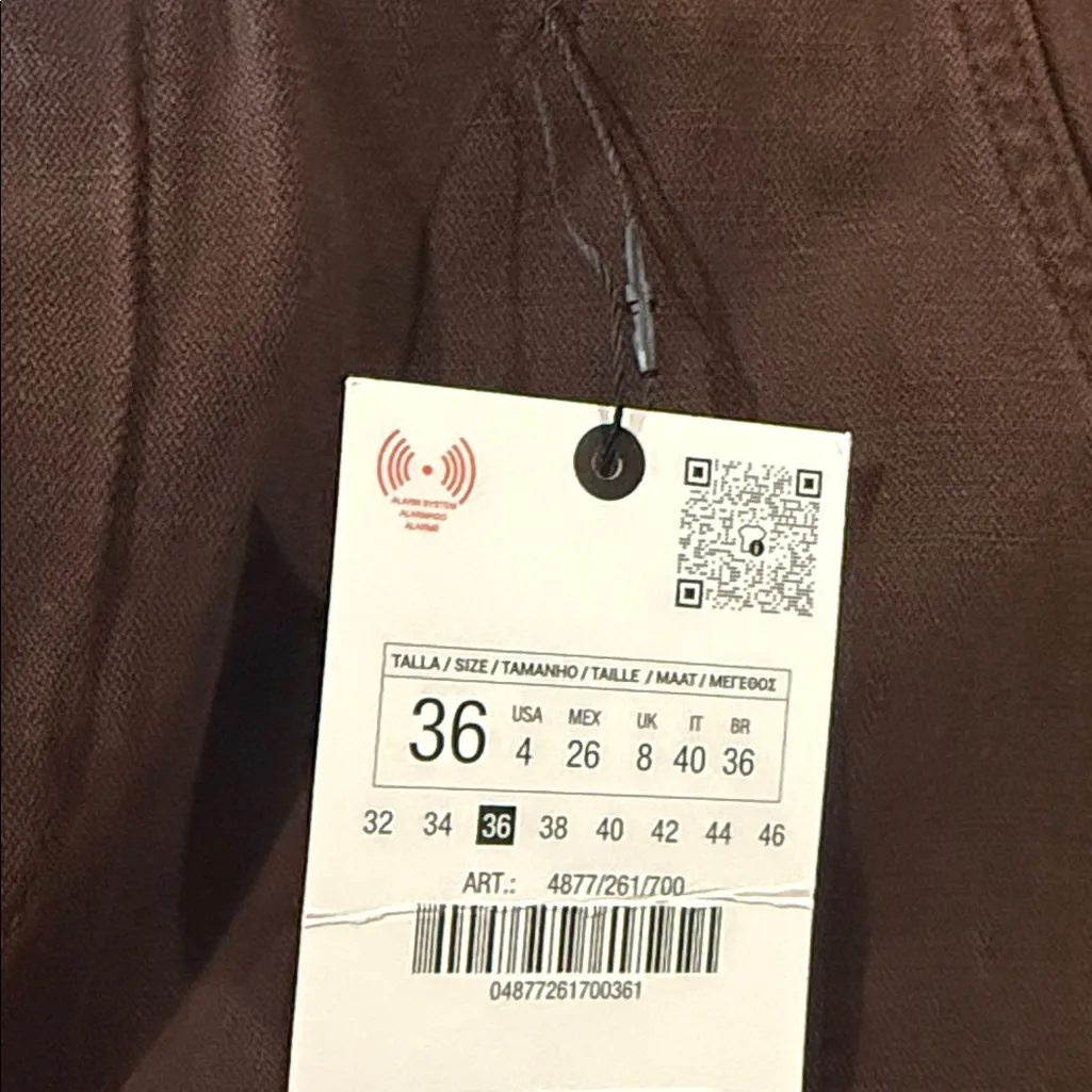 NWT ZARA Chocolate Brown Slim Fit Cargo Pant Cotton Bloggers Fave US-4 - Image 12