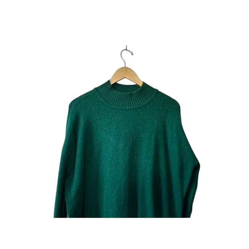 Loft Soft & Warm Green Mock Neck Sweater Women's Size Large - Image 2