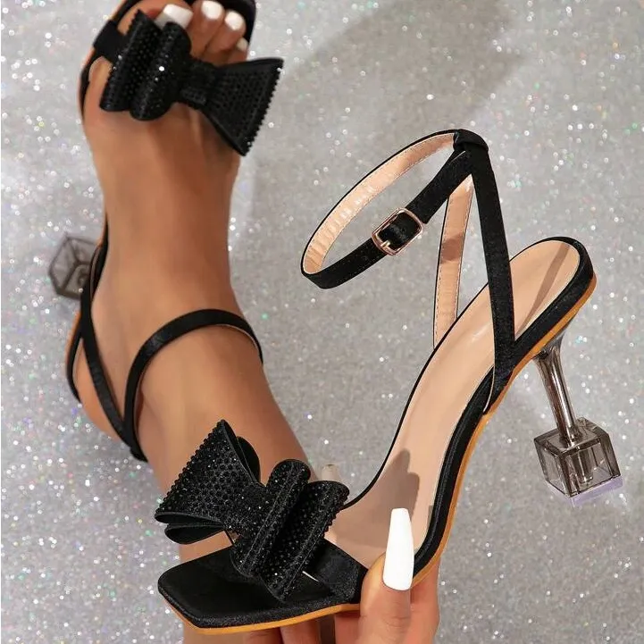 SHEIN Black Heels with Bow and Block Heel - Image 2