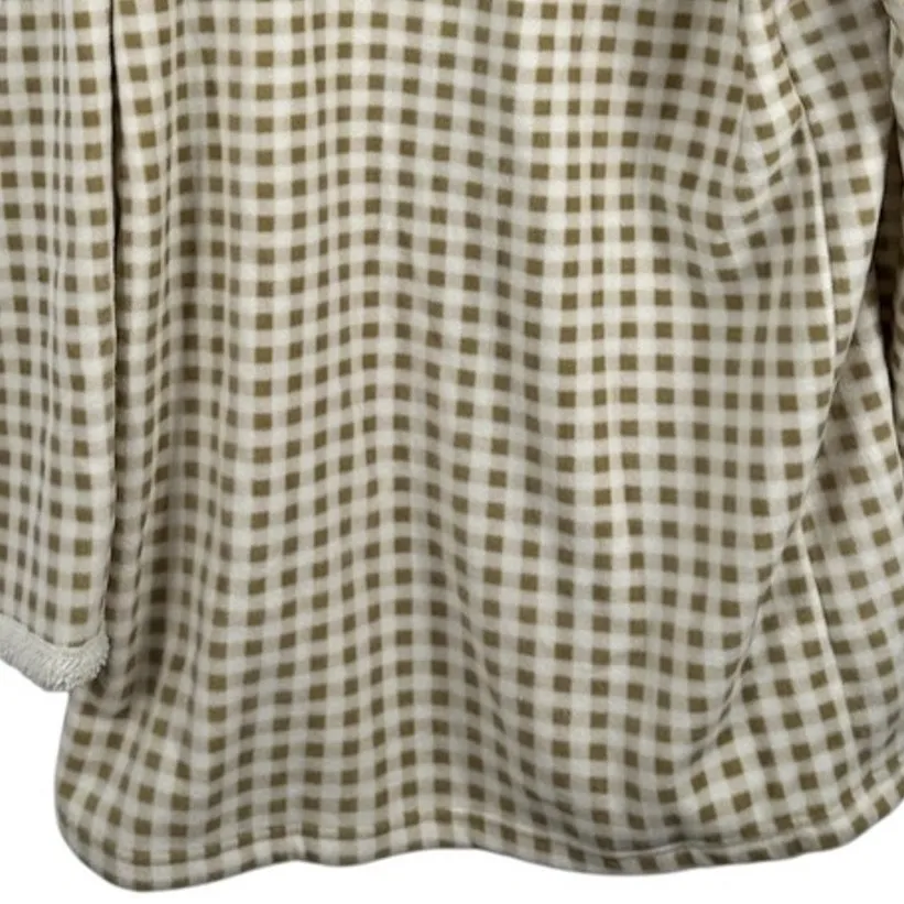 Ludor Court Tan White Sherpa Lined Full Zip Long Coat XLarge Size XL - Image 4