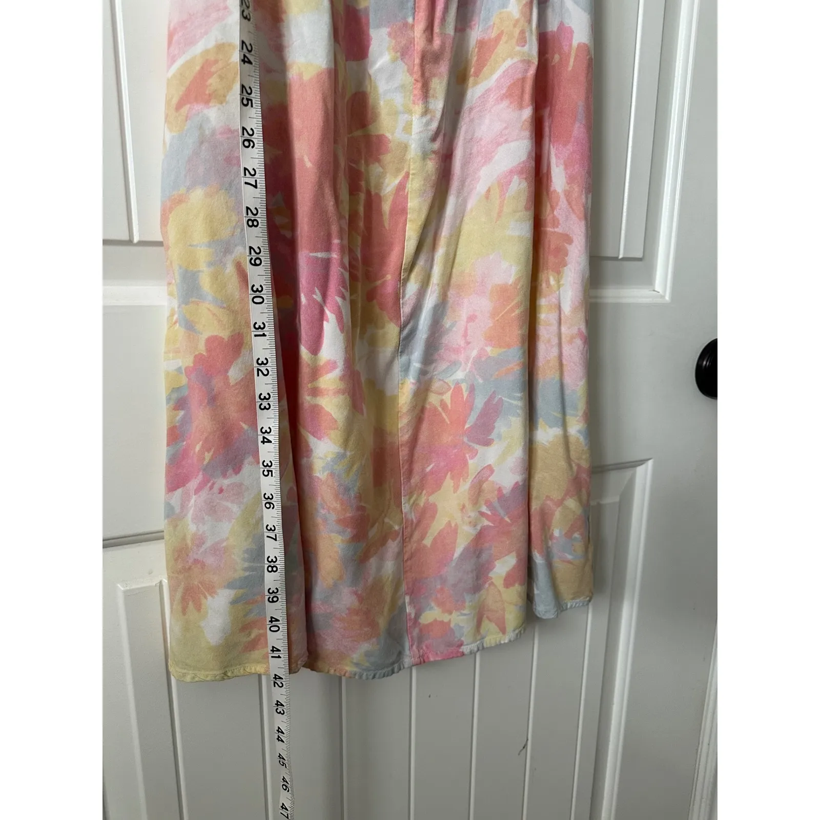 O'Neill Smocked Midi Dress Floral Print Puff‎ Sleeve Tie Front XS - Image 7