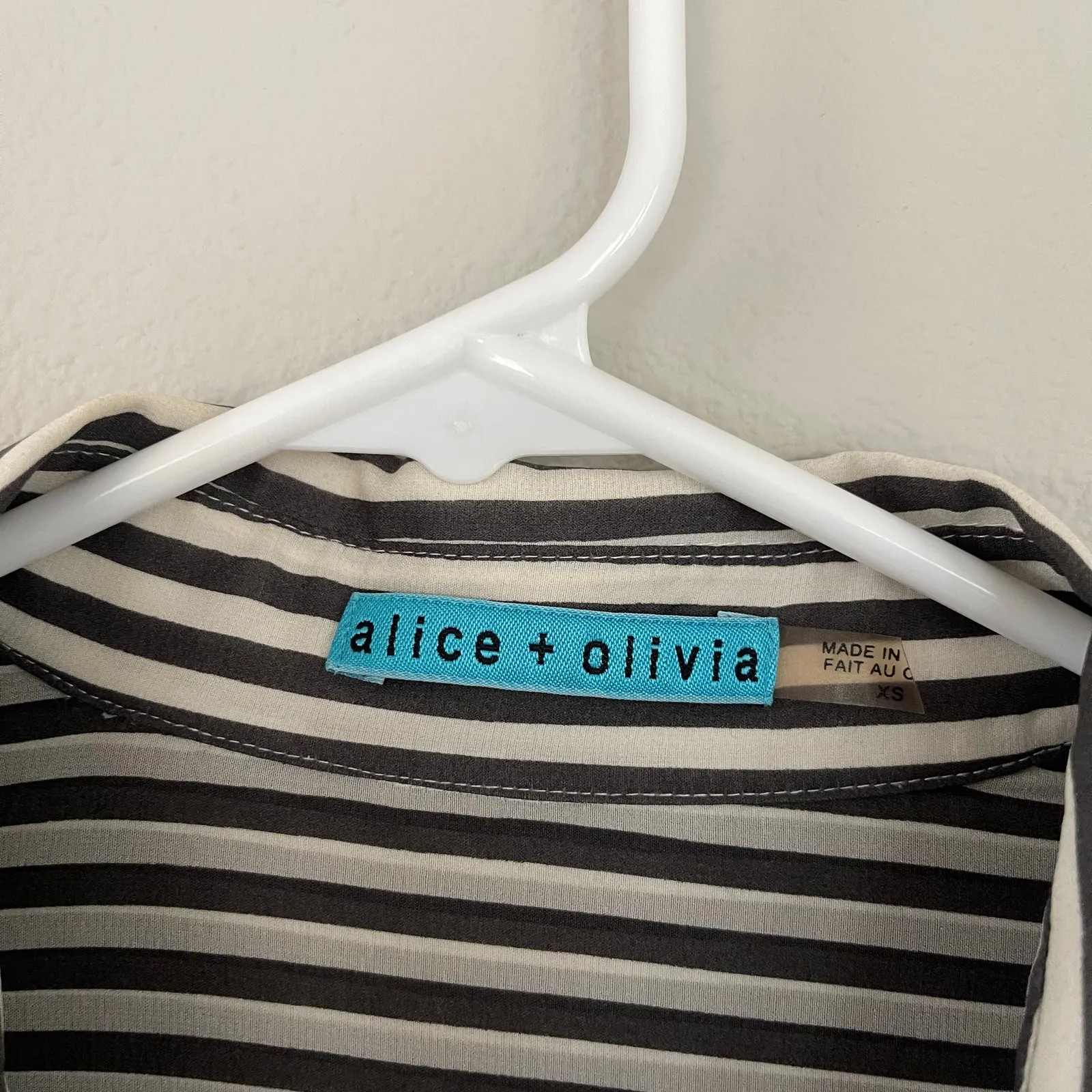 Alice + Olivia Silk Striped Blouse (XS) - Image 2