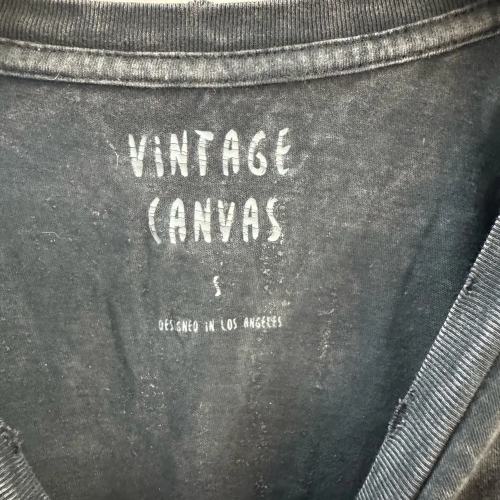 FREE PEOPLE VINTAGE CANVAS OVERSIZED BLACK MINERAL WASH TIGER TEE SZ SMALL EUC - Image 3