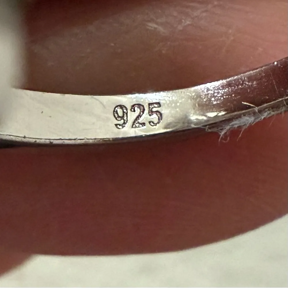 925 Sterling Silver Iridescent Pink Opal Inlay Butterfly Ring Size 7 4g. - Image 9