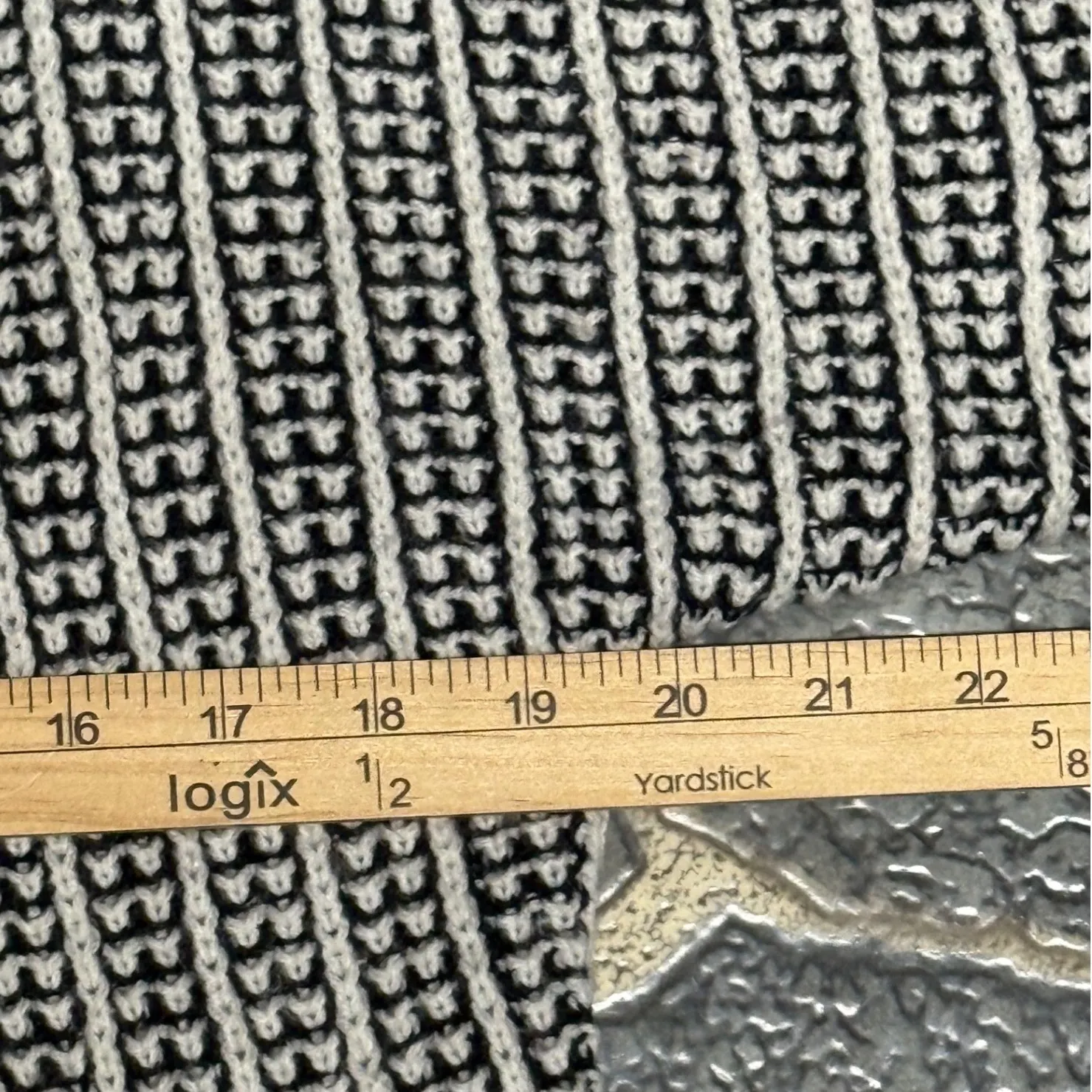 Pink Republic Women's XL Open Front Knit Cardigan Sweater Navy & White Acrylic - Image 3