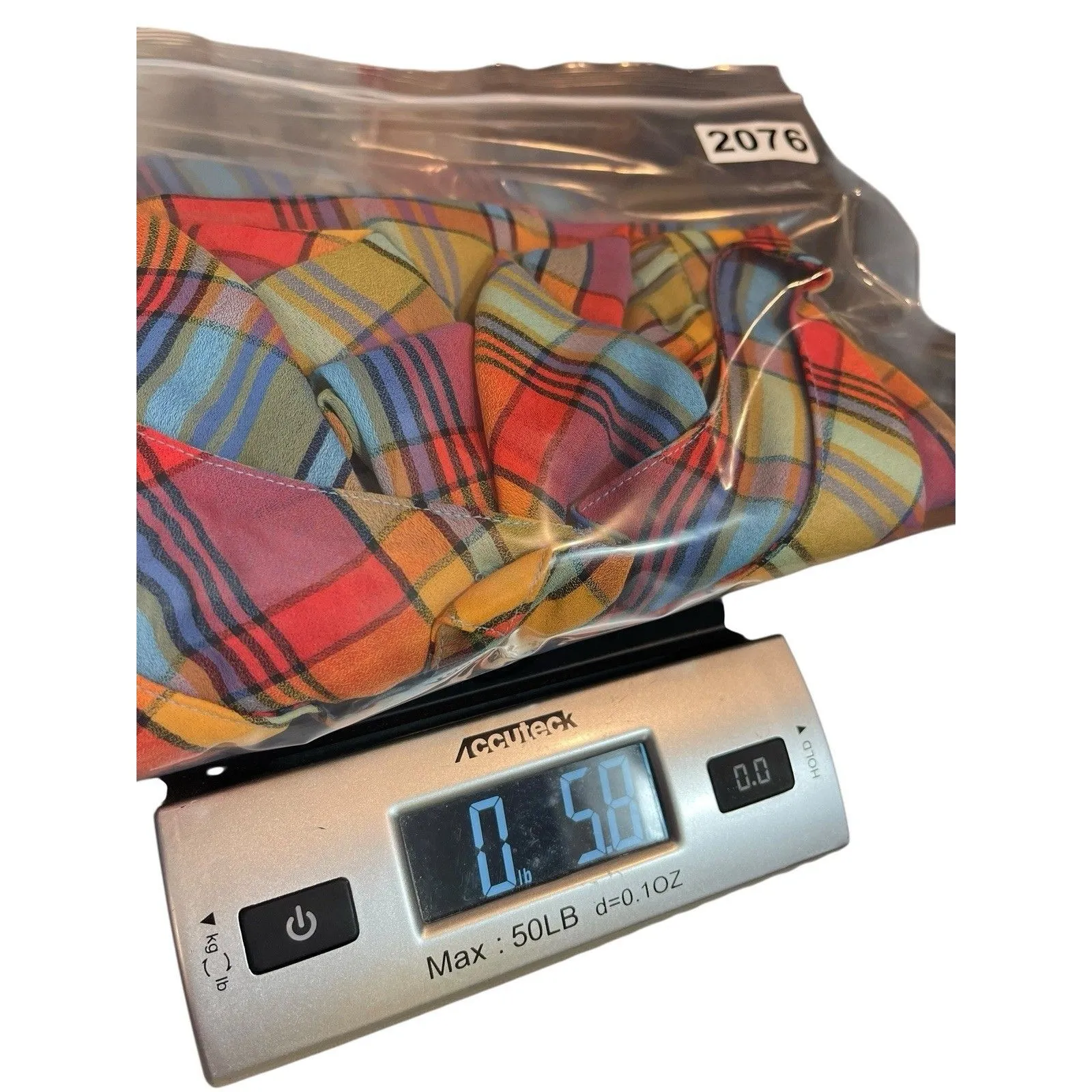 VTG Oscar de la Renta Madras Plaid Sheer Colorful Size 14 Puff Sleeve Yoke Top - Image 12