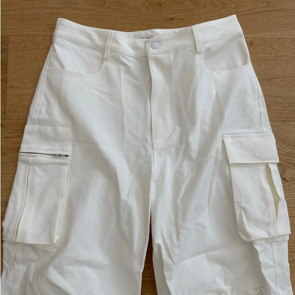Paper Moon - Cargo Pants with Zip Ankles in White - Image 2