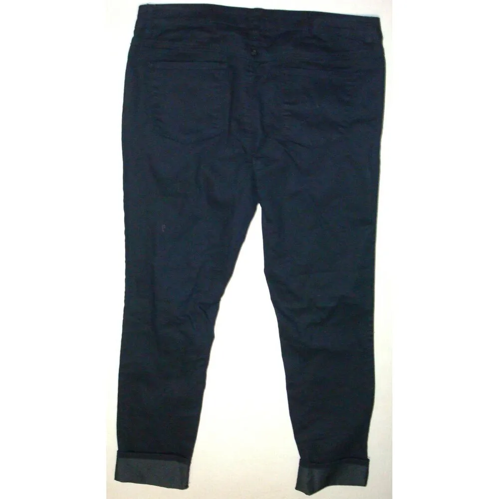 New NWT Womens 4 27 32 Prana Kara Jeans Straight Dark Blue Cuff Long Stretch Org - Image 7