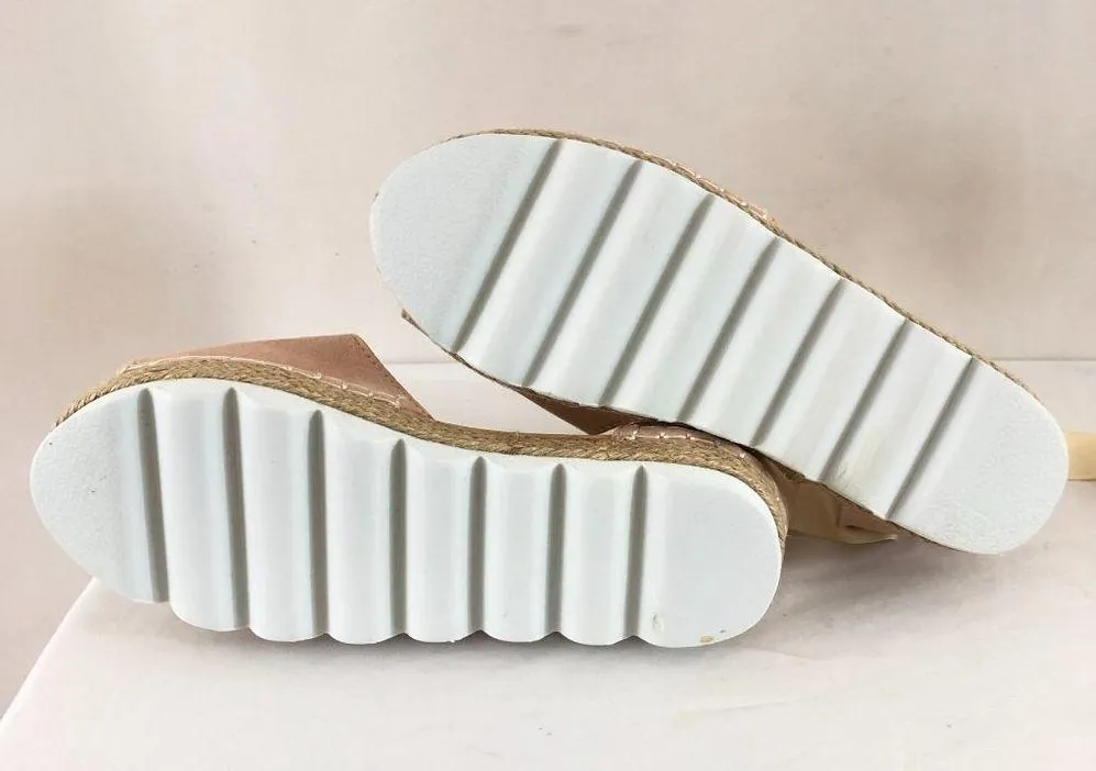 Womens D'Orsay Flats Ankle Strap Peep Toe US 10 Tan - Image 4