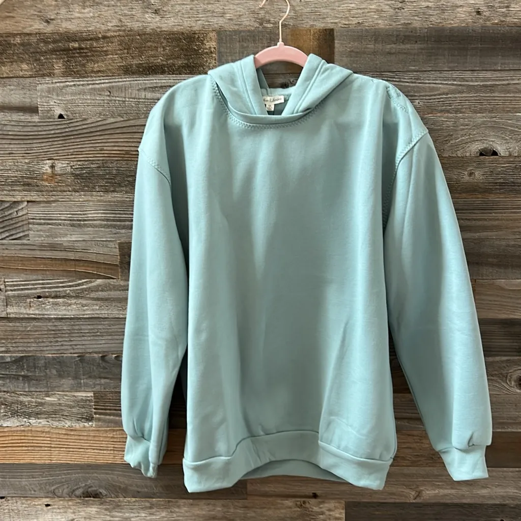 For Love & Lemons Leisure Blue Oversized Hoodie Size XS NWT - Image 2