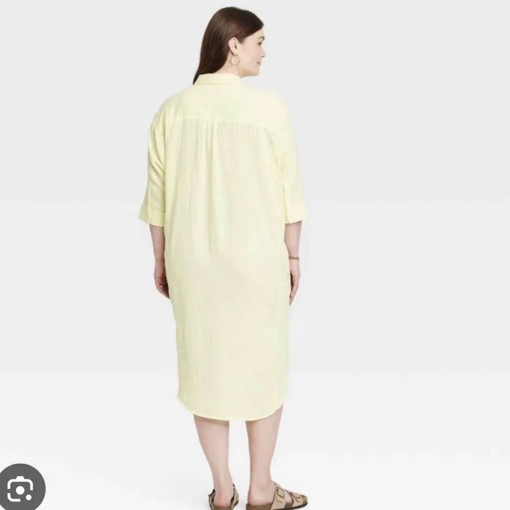 Universal Thread Yellow Button-Up Shirt Dress - Image 2