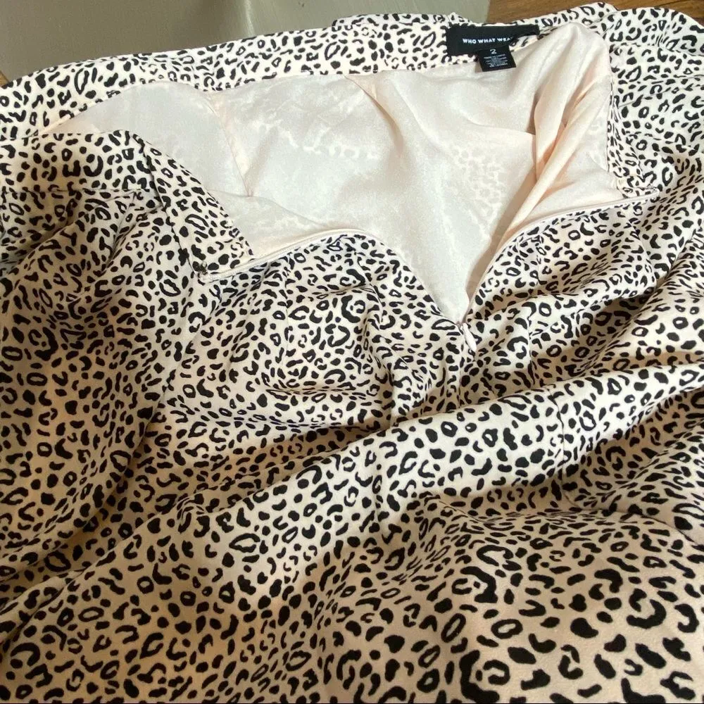 Who What Wear Leopard Animal Print Pink Black Skirt - Image 5