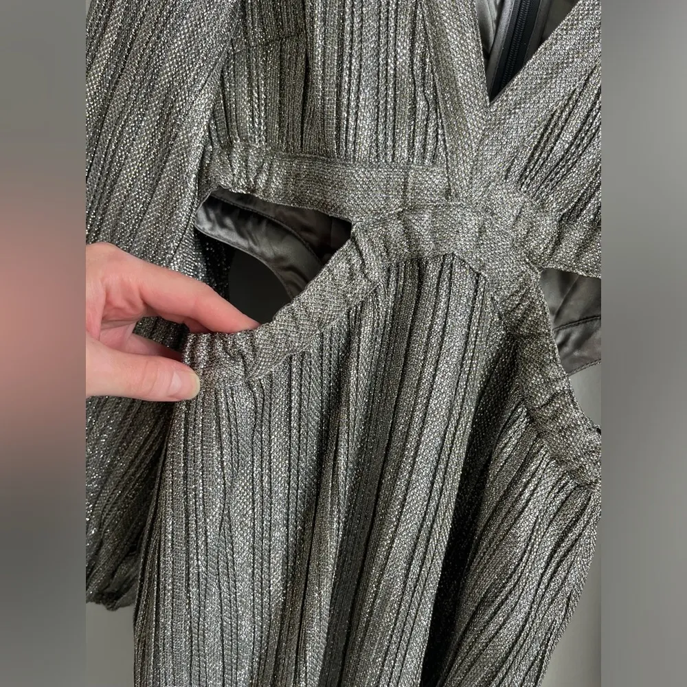 Suboo Ana Balloon Sleeve Mini Dress Silver Size XS - Image 6