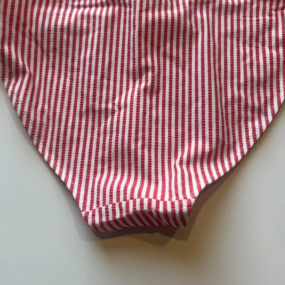 NWT Aerie Striped Seersucker Ruffle Bikini Bottoms Gingham Red Size Small S NEW - Image 12