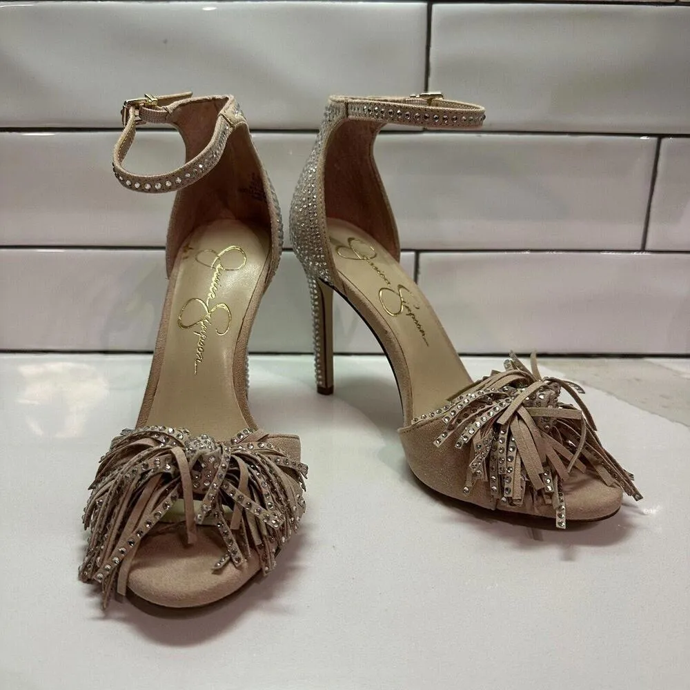 Jessica Simpson Jillari Blush Pink Stiletto Sandal Size 6 M Shoe Rhinestone - Image 2