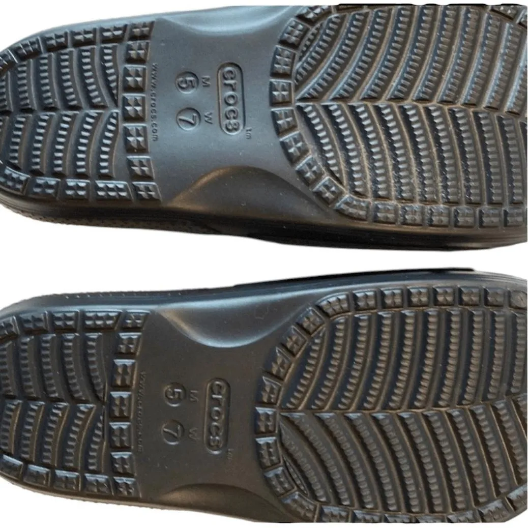 NWT Crocs Classic Slide Unisex M5 W7 Black Iconic Comfort Lightweight - Image 5